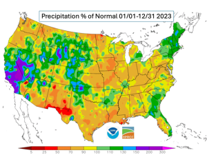 El Nino Made a Difference in 2023 Precipitation Totals