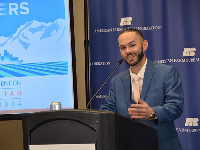 Marshal Sewell, a farmer from Florida, talks Sunday about helping other producers and their families cope with mental health issues. The American Farm Bureau Federation announced a pair of alliances to provide farmers, ranchers and their families more mental health support and address the stigma associated with those challenges. (DTN photo by Chris Clayton)