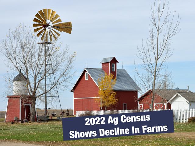 The 2022 Ag Census shows the number of farmers nationally fell below 2 million with 141,733 fewer farms in USDA's five-year survey compared to 2017. Farms also saw the loss of more than 20 million acres nationally. (DTN image by Nick Scalise)