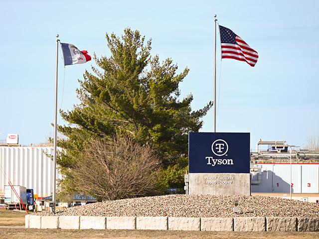 Tyson Foods announced the Perry, Iowa, pork plant will be closed at the end of June 2024. (DTN/Progressive Farmer File Photo By: Jennifer Carrico)