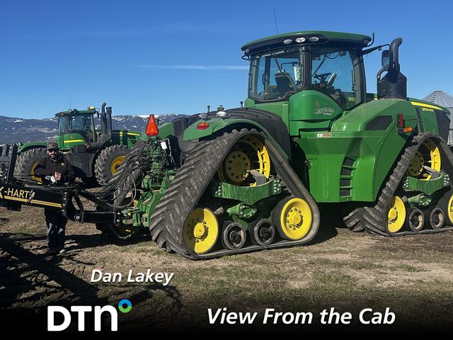 Farming at higher elevations often means a late start on spring seeding for Dan Lakey, Soda Springs, Idaho. He's participating in DTN's View From the Cab series this year. (Photo courtesy of Dan Lakey)