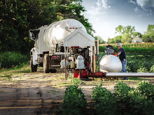 Farmers who were affected by tornadoes this spring are eligible for double the amount in the Propane Incentive Program, according to the Propane Education and Research Council (PERC). Irrigation engines are among the propane-powered equipment eligible. (Photo courtesy of PERC)