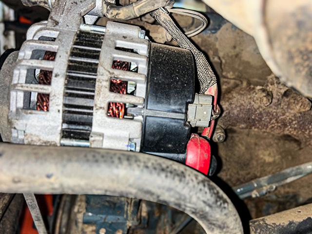 To check the wiring to an alternator, all you need is a test light. (Photo by Steve Thompson)