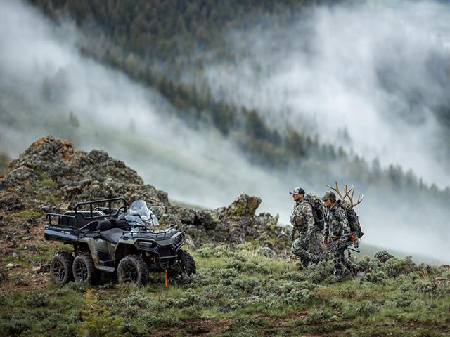 Among three new Sportsman 570 ATVs for 2025, Polaris is launching a beefy 6x6 570 with near-half-ton dump bed and 3,500-pound winch. (Photo courtesy of Polaris)