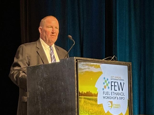 Growth Energy Senior VP Chris Bliley delivered the keynote address at the 40th annual International Fuel Ethanol Workshop recently held in Minneapolis. (DTN photo by Mary Kennedy)
