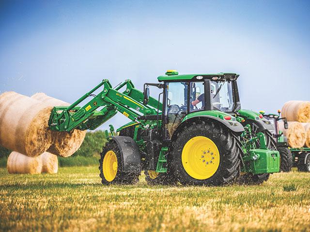 John Deere says its new midsize 6M tractor is built with capabilities to perform a wide variety of jobs around farms and ranches. (Photo courtesy of John Deere)