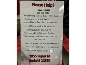 South Dakota Farmer Searches for Dad’s Super M Vintage Tractor