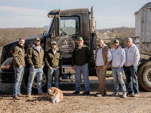 It takes a village to run Affinity Farms, New Haven, Kentucky. Quint Pottinger (far left) finds the job of managing employees both challenging and rewarding. (Photo courtesy of Affinity Farms)