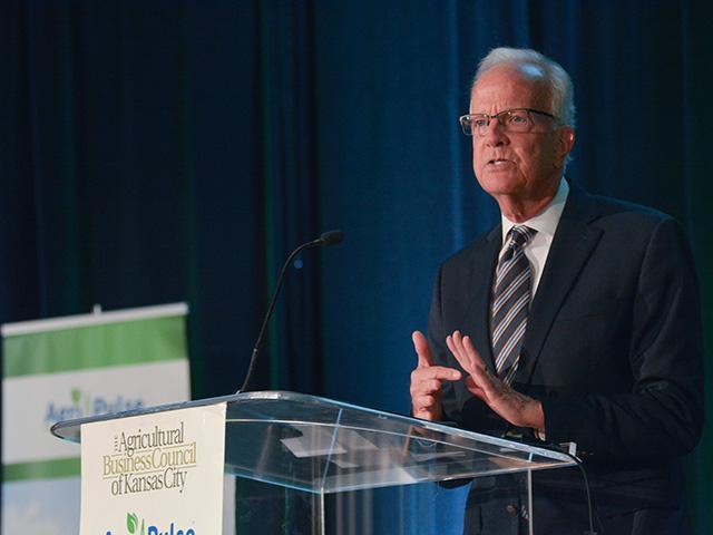 Sen. Jerry Moran, R-Kan., shared some optimism at an agricultural outlook conference in Kansas City, Missouri, that Congress could pass an extension of the farm bill that would boost support for commodity farmers in the process. (DTN photo by Chris Clayton)
