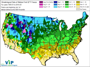 The Average Time for First Frosts is Upon Us
