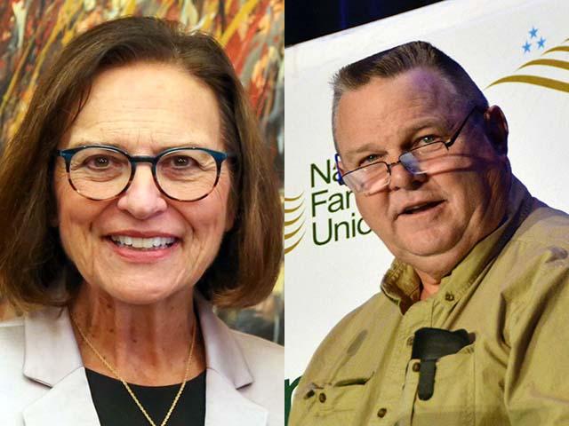 Nebraska GOP Sen. Deb Fischer, a cattle rancher, finds herself in a closer race than expected in her bid for a third term facing Dan Osborn, an independent labor leader. Three-term Montana Democratic Sen. Jon Tester, a farmer, is trailing in polls against Tim Sheehy, a businessman and ranch owner. These are two of the races that could decide control of the U.S. Senate. (Fischer photo courtesy of her Facebook page. Tester photo by Chris Clayton)