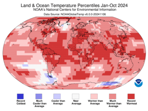 Warmest January-October Period on Record for Planet Earth