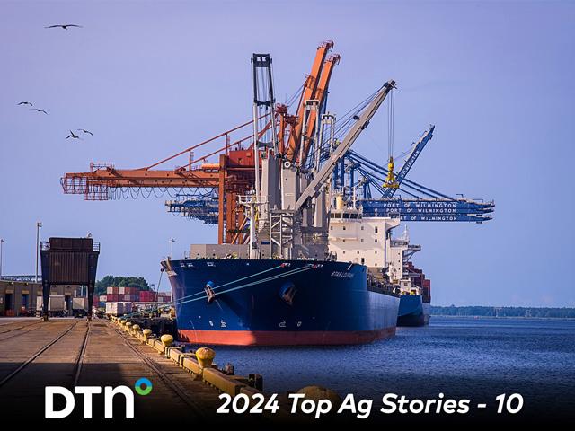 Port and railway strikes and lockouts during the year had an impact on agriculture and trade in the United States and Canada, including a strike that hit U.S. East and West Coast ports from Oct. 1-3. (Photo courtesy of North Carolina Ports)