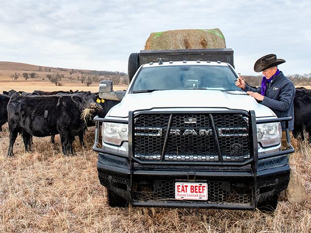 Kansas rancher Matt Perrier keeps good records on his herd to have the information needed when it is time to sell calves. (Joel Reichenberger)