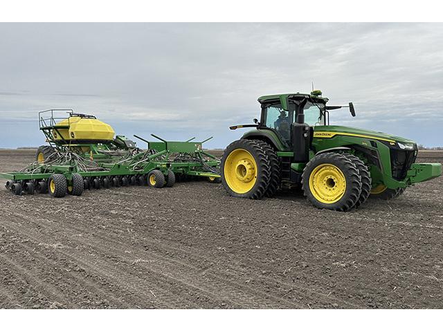 Spring wheat planters in North Dakota are finally getting a chance to head out to the fields after some areas were too wet or the ground was still too cold. (Photo courtesy of Matthew Krueger)