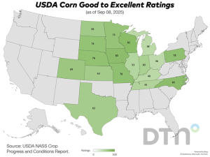 USDA Crop Progress: Corn 4% Harvested, Rated 68% Good to Excellent as of Sept. 7