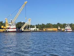 USACE Completes Underwater Sill as Mississippi River Levels Fall