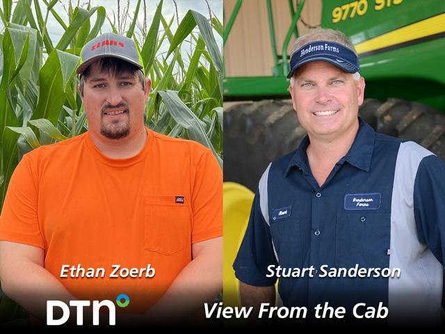 Nebraska farmer Ethan Zoerb (left) and Alabama farmer, Stuart Sanderson (right) will be sharing details of the farming season through the 2025 View From the Cab series. (DTN photos by Pamela Smith and Brent Warren)