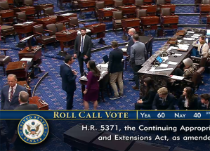 Funding Bill Passes Senate to Reopen the Government and Extend Farm Bill Programs