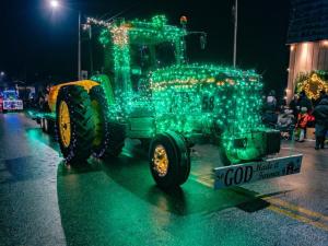 Christmas-Light-Covered Tractors Swarm Pennsylvania Town
