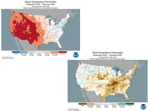 Winter Featured Warmth and Drought Expansion in Many US Crop Areas