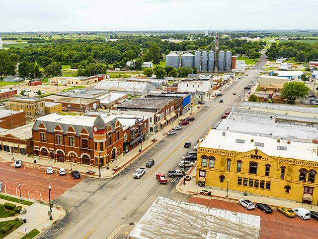 Rural towns face economic pressure from struggling row crop agriculture, but diversification and strong community resilience help sustain main street economies. (Christopher Boswell, Getty Images)