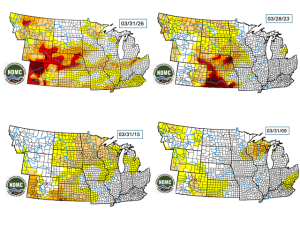 Early Spring Central US Drought Coverage Exceeds Top DTN Weather Analog Years