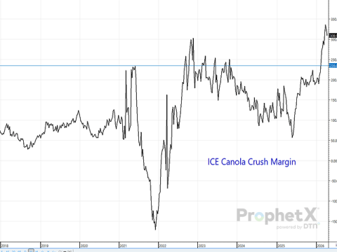 Canola Crush Margin Sets Record Amid Soybean Oil Rallies